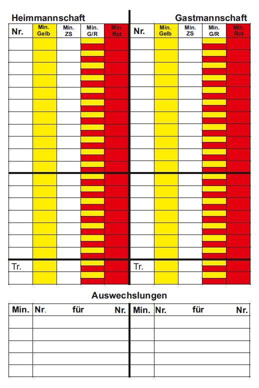 Refereeworld Schiedsrichter Spielnotizkarten DFB 50Stk.